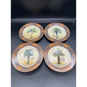 Cypress Home Palm Tree Tropical Set of Salad Plates 8”
